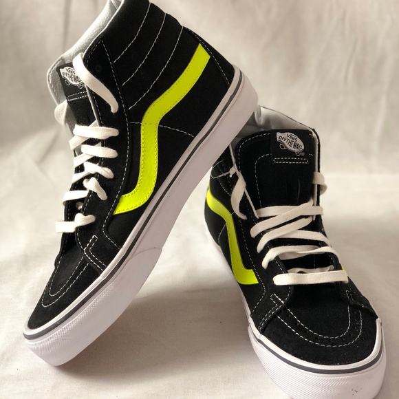 neon checkered vans